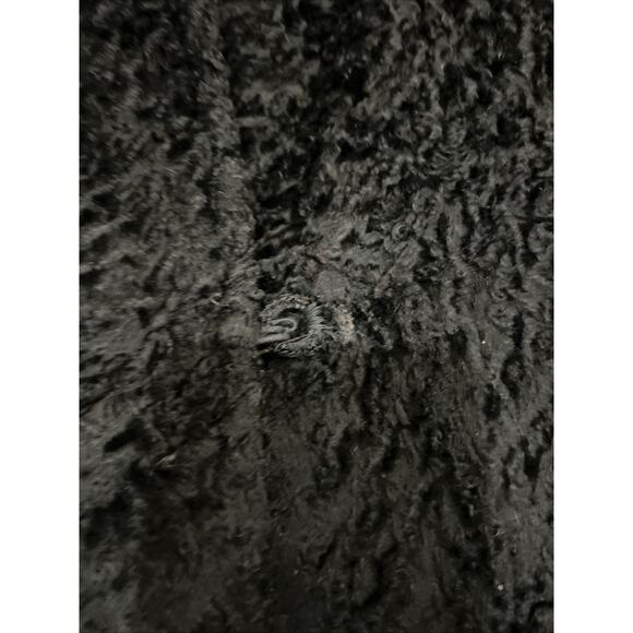 Vintage 1940's-50's Black Persian Lamb Fur Coat With Mink Collar /Size Medium - Picture 8 of 16